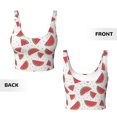 thumbnail image 5 of Lsque Hand Drawn Watermelon Printed Women'S Sports Bra, Compression, Moisture Wicking, High-Impact Sports Bra For Women,Supportive sports bra-Medium, 5 of 9