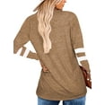 thumbnail image 6 of TEMOFON Sweatshirts for Women Long Sleeve Shirts Fall Tops Clothing Color Block V Neck Pullover Tunic Tops T Shirt Casual Dressy Blouses Khaki Tops, 6 of 7