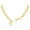 02.Gold, variant on Clearance Womens Necklace Padlock Pendant Stainless Steel/14K Gold Plated Curb Chain Interlocking Friendship Necklace for Her Gift