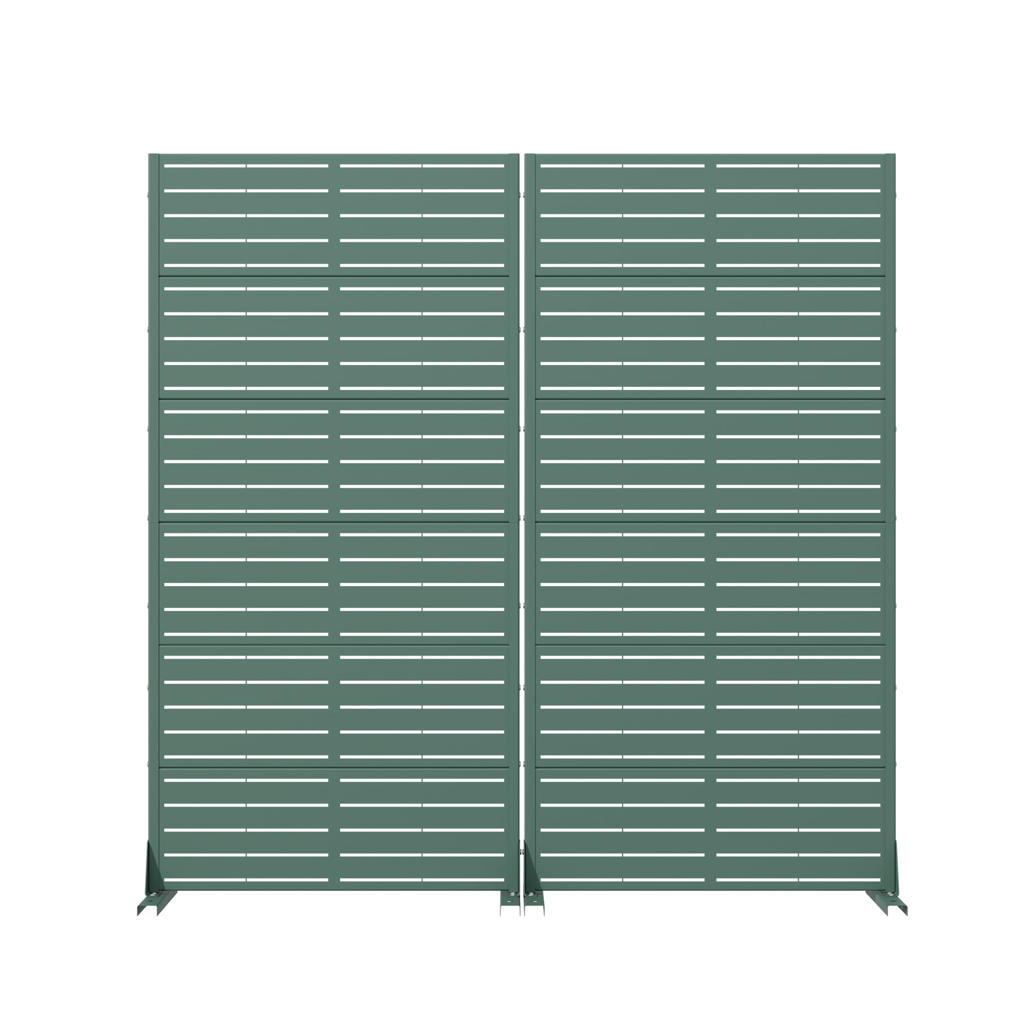 Metal Privacy Metal Screen Fence Panel Set of 2