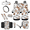 Autumn Oak Leaves Pattern, variant on HUIACONG Sun Anti-Slip Car Interior Accessory Kit, with Car Console Cover Car Cup Holder Liners Armrest Cover 14 Pack, Fit for Automotive