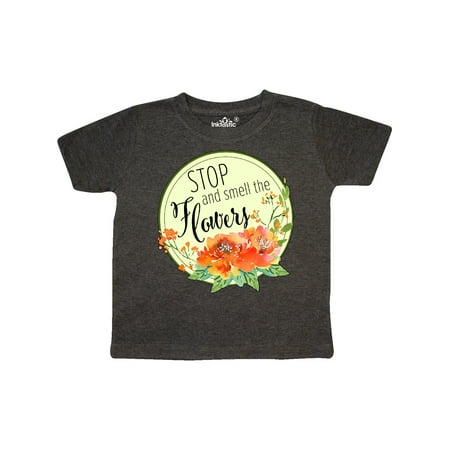 

Inktastic Stop and Smell the Flowers Watercolor Gift Toddler Boy or Toddler Girl T-Shirt