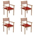 thumbnail image 4 of vidaXL 2/4/6/8x Solid Wood Teak Patio Chair with Cushions Seat Multi Colors, 4 of 28