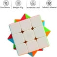 thumbnail image 2 of 3x3 Speed Cube Stickerless Magic Cube 3x3x3 Puzzle Cube Vivid Solid Color Durable Brain Teaser Toys Enhanced Version(56mm), 2 of 6