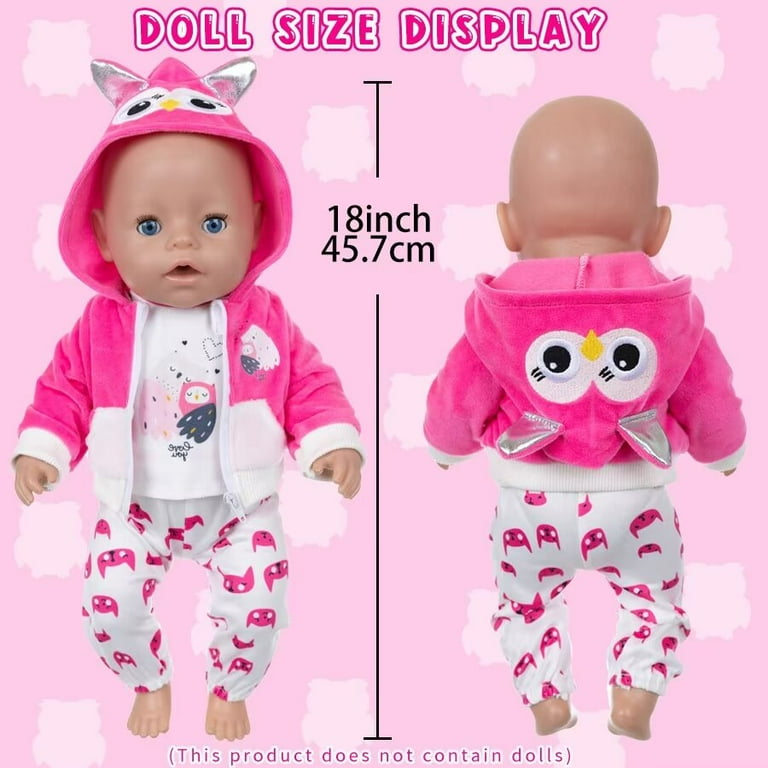 AmaMary 16-18 inch Reborn Baby Doll Clothes – Chic Magenta Owl
