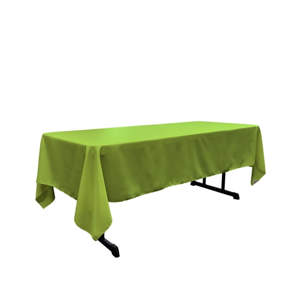 Mantel Rectangular De Popelín De Poliéster La Linen, 60 X 120 Pulgadas, Color Lima