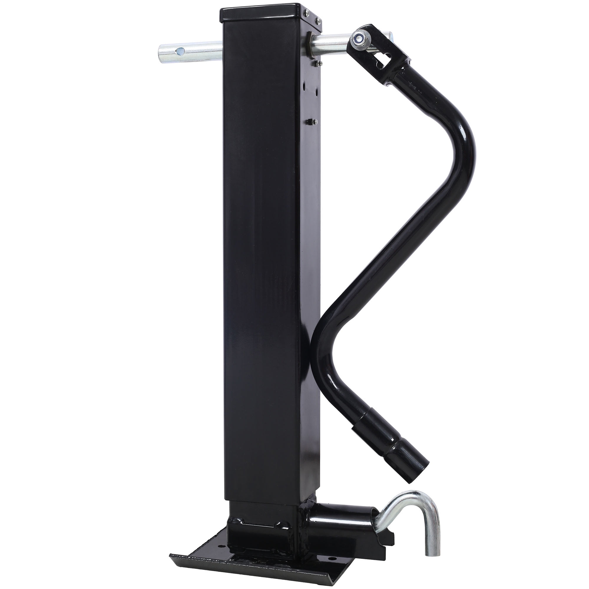 Heavy-Duty Weld-On Trailer Jack Black 11,000 lbs. Lifting Capacity Square Tube Construction Smooth Twin Thrust Operation For Heavy Trailers