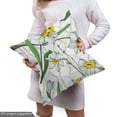 thumbnail image 5 of Ambesonne Floral Fabric by the Yard Upholstery, Modern Narcissus Blossoms, 1 Yard, Yellow Green and Pearl, 5 of 5