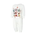 thumbnail image 4 of Family Matching Christmas Pajamas, Baby Romper/Letter Deer Snowflake Pattern Long Sleeve Tops and Plaid Pants Sleepwear Set, 4 of 10