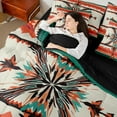 thumbnail image 4 of Manfei Bohemian Aztec 7pcs Bedding Comforter Set for Female Men Teens,Exotic Style Queen Bedding Sets Super Cozy,Southwestern Theme Queen Sheet Sets,Lightweight Room Decor,Reversible, 4 of 8
