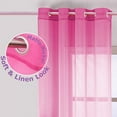 thumbnail image 5 of Ombre Sheer Curtains,Faux Linen Grommet Two-Color Linear Gradient Window Curtain Panels for Kids Girls Room Bedroom and Living Room Semi Voile 1 Panel Curtains,52*84inch Pink Purple, 5 of 7