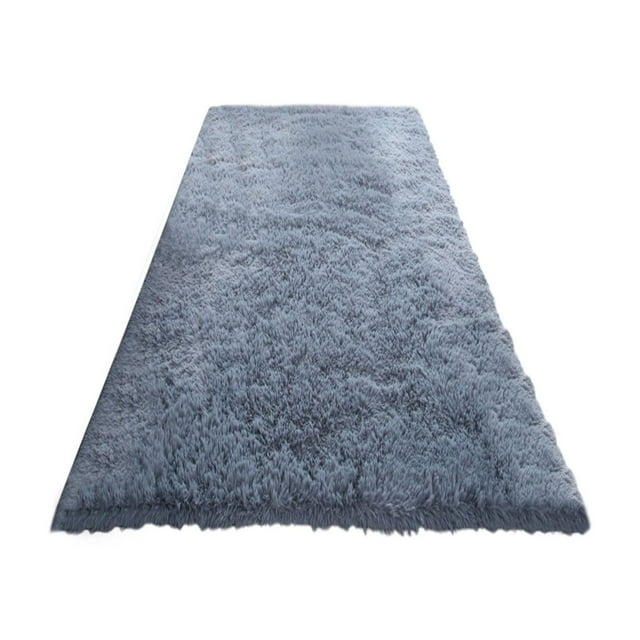 Shag Area Rug for Living Room and Bedroom 78.74 in x 23.62 in Turquoise Green Plush Polyester Fuzzy Rug with Non-Slip Backing