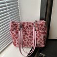 thumbnail image 5 of Leopards Print Fashion Shoulder Bag with Soft Plush Ample Storage Underarm Bags Top Handle Bag for Daily Essential, 5 of 9