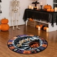 thumbnail image 6 of Halloween Circular Rug Ghost Pumpkin Optical Illusion Floor Mat Round Non Slip Doormat Gothic Halloween Carpet Washable Polyester Area Rug for Bedroom Entryway Party Porch Decoration, 6 of 6