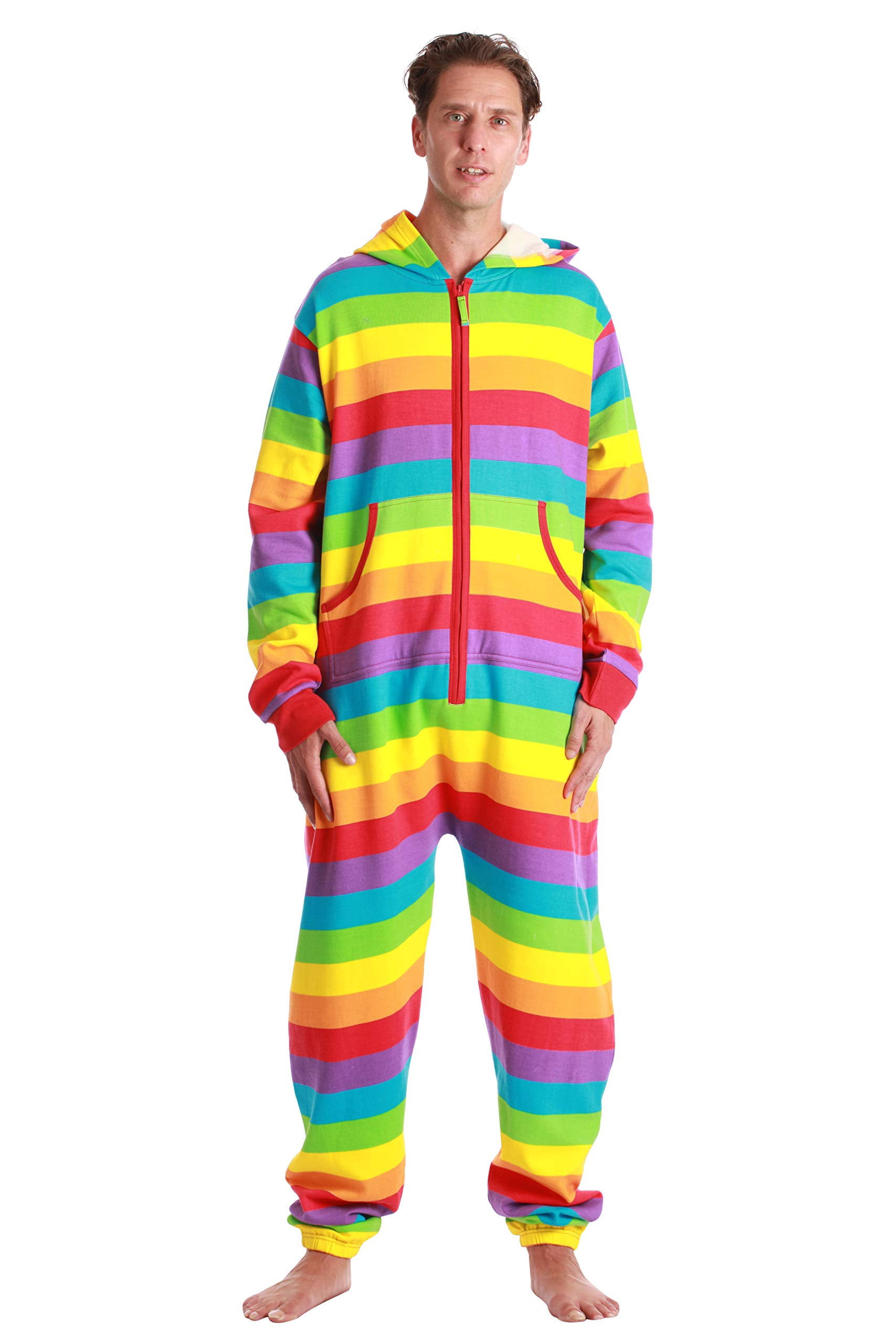 6436-10492-S #FollowMe Jumpsuit Adult Bodysuit Pajamas (Rainbow, Large)