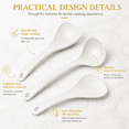 thumbnail image 5 of ABCISI Rice Paddle Spoon Set, Nonstick PPS Rice Scooper, Soup Ladle and Porridge Spoon for Rice, Soup, Potatoes and Everyday Cooking, White, 3 Pcs, 5 of 6