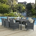 thumbnail image 2 of Modway Summon 9 Piece Outdoor Patio Sunbrella® Dining Set in Antique Canvas Beige, 2 of 5