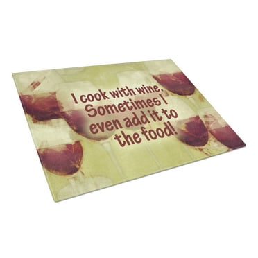 Carolines Treasures SB3069LCB I cook with wine Glass Cutting Board Large, 12H x 16W, multicolor