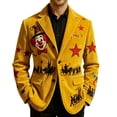 thumbnail image 1 of Abrigo Largo para Hombre, Chaqueta de Vestido Ceremonial de Impresión de Corduro con Bolsillos de Botón, 1 of 4