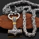 thumbnail image 3 of Collar retro de cultura nórdica para hombre, colgante de acero inoxidable con cabeza de lobo vikingo, accesorios, 3 of 6