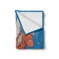 thumbnail image 2 of Horse Soft Flannel Fleece Blanket, Vector Illustration of Horse with Wings and the Buildings in Snowy Winter, Cozy Plush for Indoor and Outdoor Use, 70" x 90", Dark Orange and Blue, by Ambesonne, 2 of 6