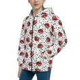 thumbnail image 2 of Rocae Red Ladybugs On Black Dotted for Zip Up Hoodies for Teen Sweatshirt with Hood-Small, 2 of 6