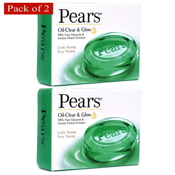 Pears Soap Oil Clear Green, 3 Bars, 75g (Pack of 2)