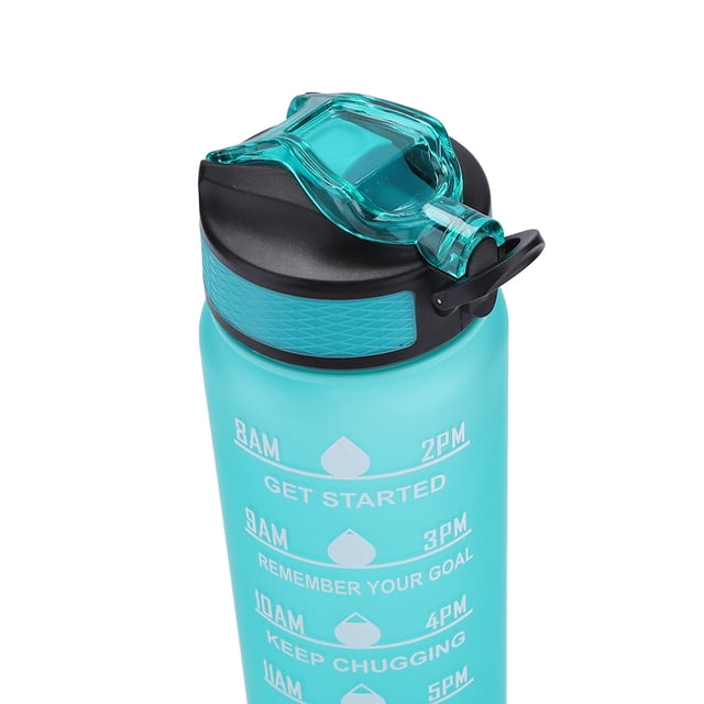 Botella de agua de 100 ml Escala de tiempo Fitness al aire libre Deportes Bicicleta Taza de agua con pajita Likrtyny Para estrenar