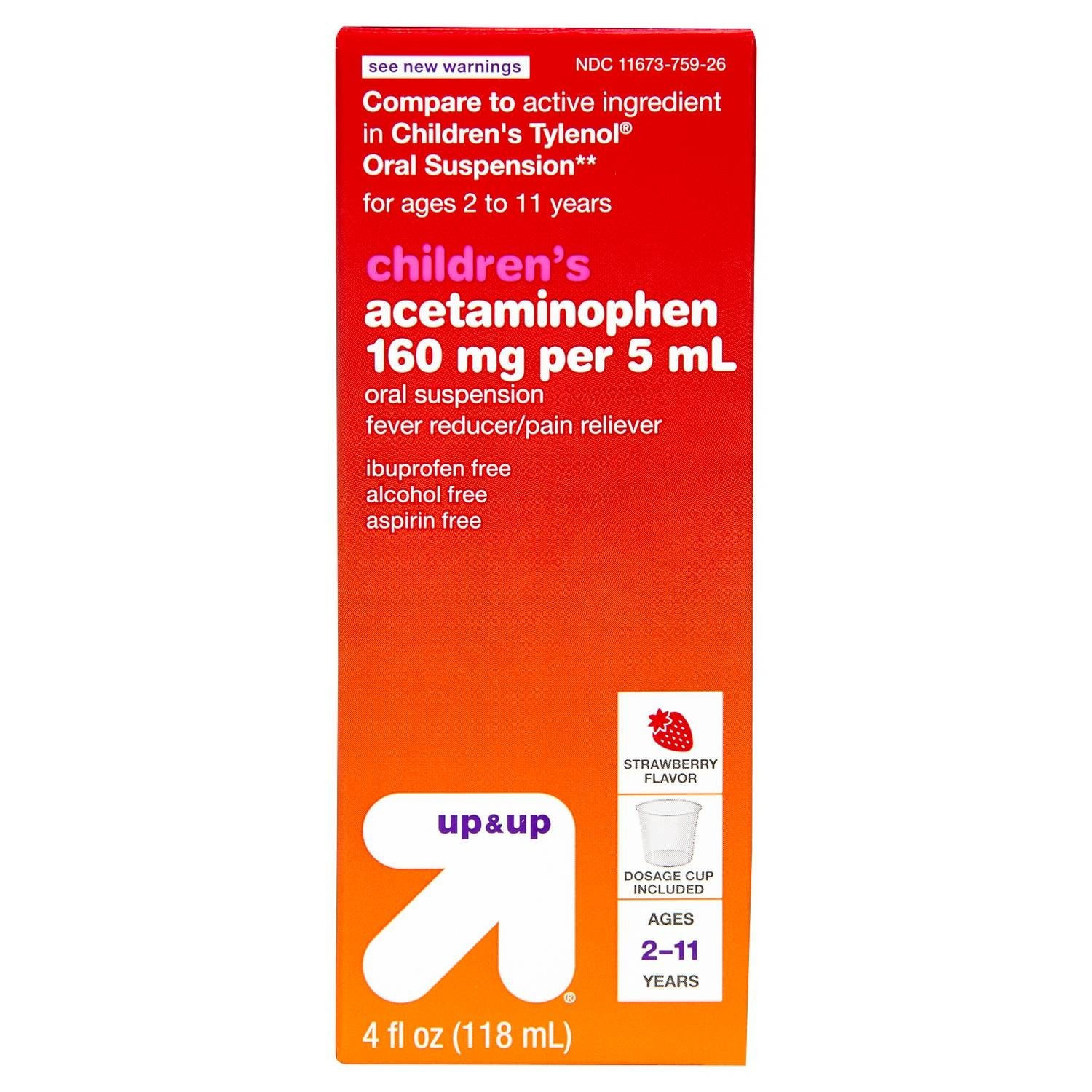 Children's Acetaminophen Oral Suspension Strawberry Pain Reliever/Fever