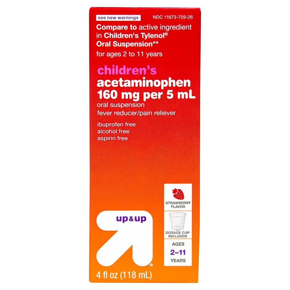 Children's Acetaminophen Oral Suspension Strawberry Pain Reliever/Fever