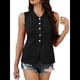 thumbnail image 1 of Chaleco de Traje de Verano para Mujer, Informal, Sin Mangas, con Botones y Cuello en V, Color Negro, Talla M, 1 of 10