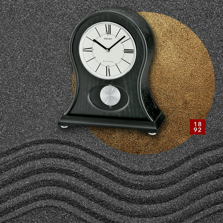 【中古】 Slow Jams： Timeless Collection 7 Seiko James Wooden Mantel Pendulum Clock, Black, Quartz