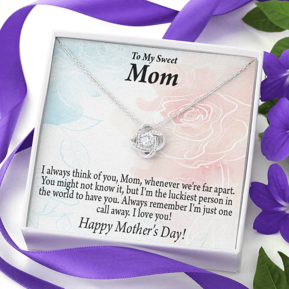 Thinking Of You Happy Mother's Day Love Knot Message Card From Son Daughter
