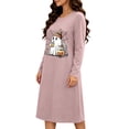 thumbnail image 5 of Stamzod Night Shirts for Women Long Sleeve Sleep Dress Crewneck T Shirt House Dress Halloween Women's Nightgowns & Sleepshirts XL, 5 of 7