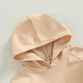 thumbnail image 6 of Zuwimk Boys And Girls 2-Piece Solid Color Hoodie Jogger Set, Athletic Outfits Elastic Waistband, Big Boy Girls Toddler Activewear(T075-Beige), 6 of 9