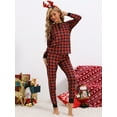 thumbnail image 3 of DARING DIVA Women's Christmas Family Plaid Print Pajama Sets S Red, 3 of 6