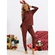 thumbnail image 3 of Conjunto de pijama familiar de manga larga de cuadros rojos y negros INSPIRE CHIC, con pantalones a juego para mujeres XS en rojo, 3 of 6