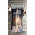 thumbnail image 2 of Ambesonne Forest Quilted Coverlet 2 Pcs, Sunset at Wintertime, Twin Size, Brown White, 2 of 2
