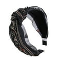 thumbnail image 2 of Sonducket Diademas para el cabello con lazo, diadema étnica con nudo torcido, diadema con bordado de encaje, cuentas brillantes, diademas ajustables para Type3 NO3 Sonducket AP010012-05B, 2 of 6