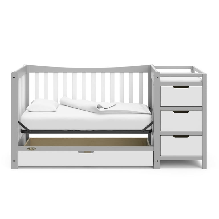 Graco remi 4 in 1 convertible crib and changer combo white discount