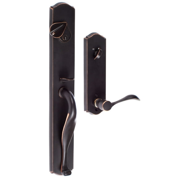 Sure-loc Rustic Bronze Entry Handle Set Sandstone / Left Hand Lever