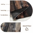 thumbnail image 6 of Black Brown Plank Round Area Rug 4 FT, Non Slip Indoor Outdoor Rug, Vintage Chic Wooden Grain Washable Soft Circular Carpet Non-Shedding Floor Mat for Coffee Table Nursery Foyer Balcony, 6 of 8