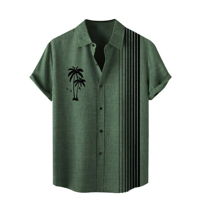 YUEVE Chemises de Travail pour Hommes Manches Courtes Boutonnées Chemises d'Été Sans Col Chemise Habillée Homme T-Shirt Cowboy Polo en Coton pour Hommes Chemises Hawaïennes Rouges Hommes