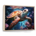 thumbnail image 2 of Designart "Elegance Of The Ocean'S Graceful Turtles" Animals Turtle Floater Framed Wall Decor, 2 of 5