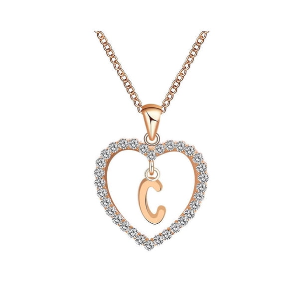 Collar para mujer, joyería para mujer, joyería de moda para mujer, regalo para mujer, 26 letras en inglés, nombre, cadena, colgante, collar, joyería, pulsera, collar