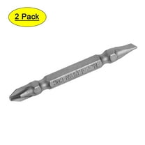 Unique Bargains 1/4' Hex Shank 2.56' Length SL6/PH2 Magnetic Double-Head Screwdriver Bit S2 Steel 2 Pack