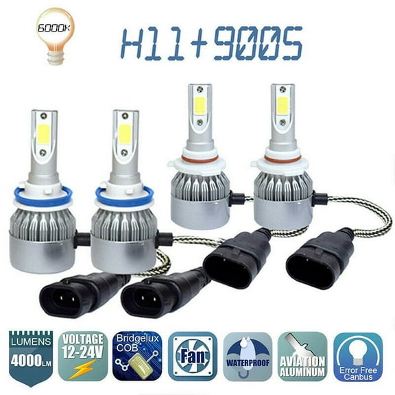 For Toyota Corolla 2001-2013 4X Combo LED Headlight Bulbs High/Low FogLight Beam