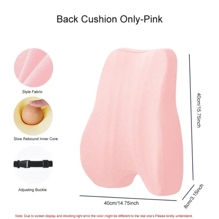 2-Piece Memory Foam Seat Cushion & Lumbar Support Pillow Set Ergonomic Office Chair Cushion with Back Support Tailbone & Lower Back Pain Relief for Desk Gaming Chair Car