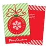 Personalized Red Ornament Folded Christmas Card