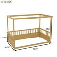 thumbnail image 7 of Miniyam Twin Size Canopy Bed with Guardrails for Kids and Teens, Natural, 7 of 7